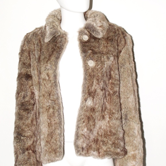 Faux Mink Button Up Coat - Picture 2 of 2